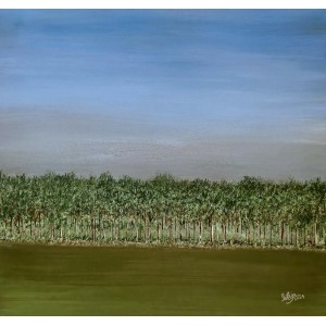 Irtiza Kazmi, Grove, 24 x 24 inches, Acrylics on Canvas, Landscape Painting, AC-IRTK-010